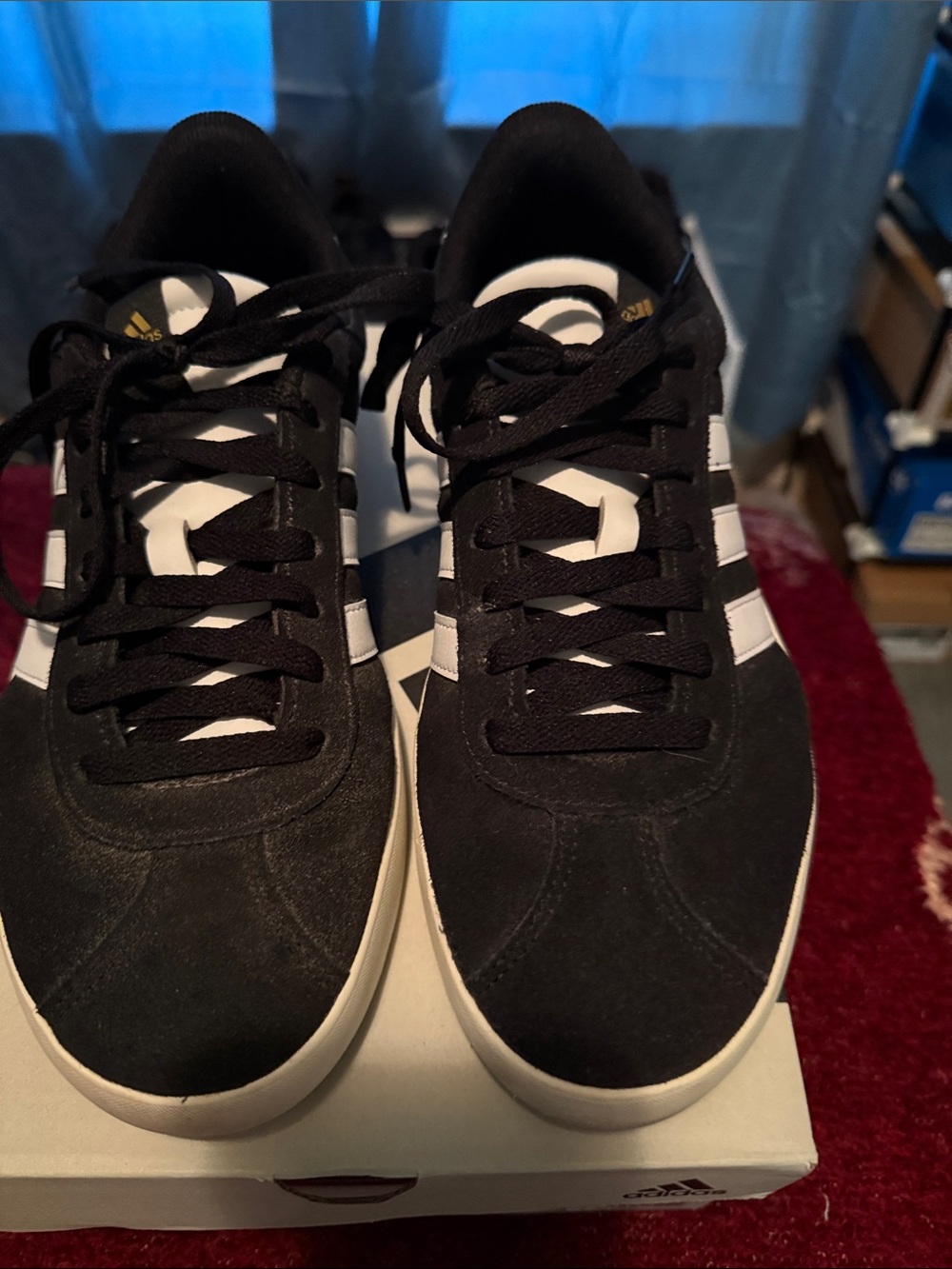 adidas Black and White Classic Suede-Style Sneakers